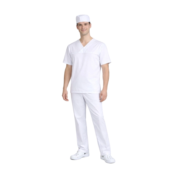 Komplet piekarski masarski męski biały krótki rękaw roz.3XL